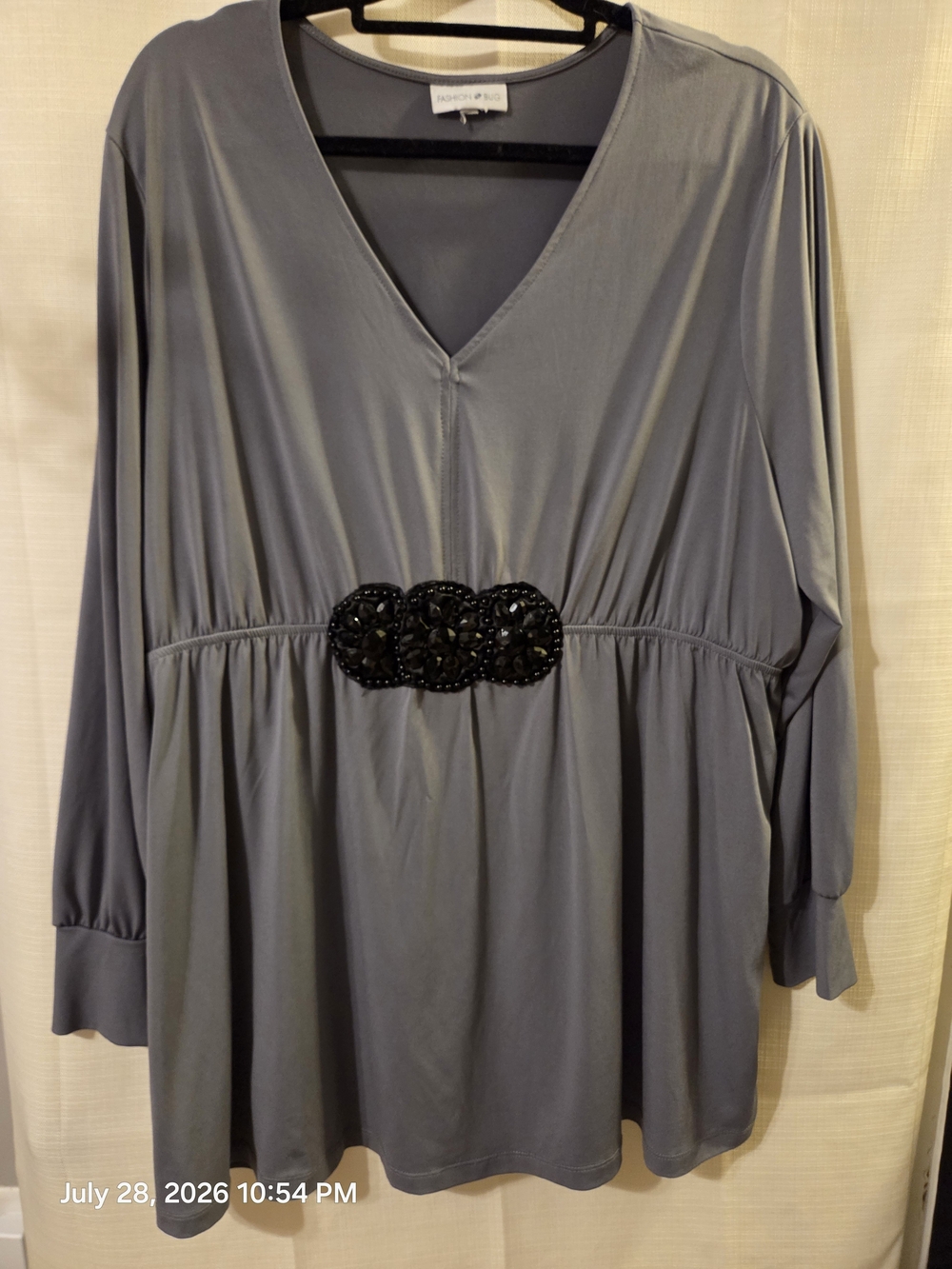 Fashion Bug Charcoal Gray Scoop Neck Top